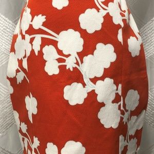 DIANE VON FURSTENBERG Orange/White Floral Skirt